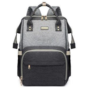 Diaper Bag Backpack, Waterproof Bag Large Capacity (Dark Grey +Light Grey)